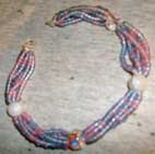 Pink & blue beaded bracelet