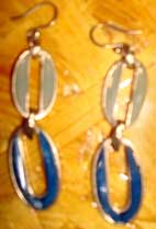 Beige & blue earrings