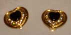 Gold & black heart earrings