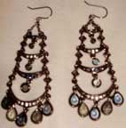 Long, clear bead earrings