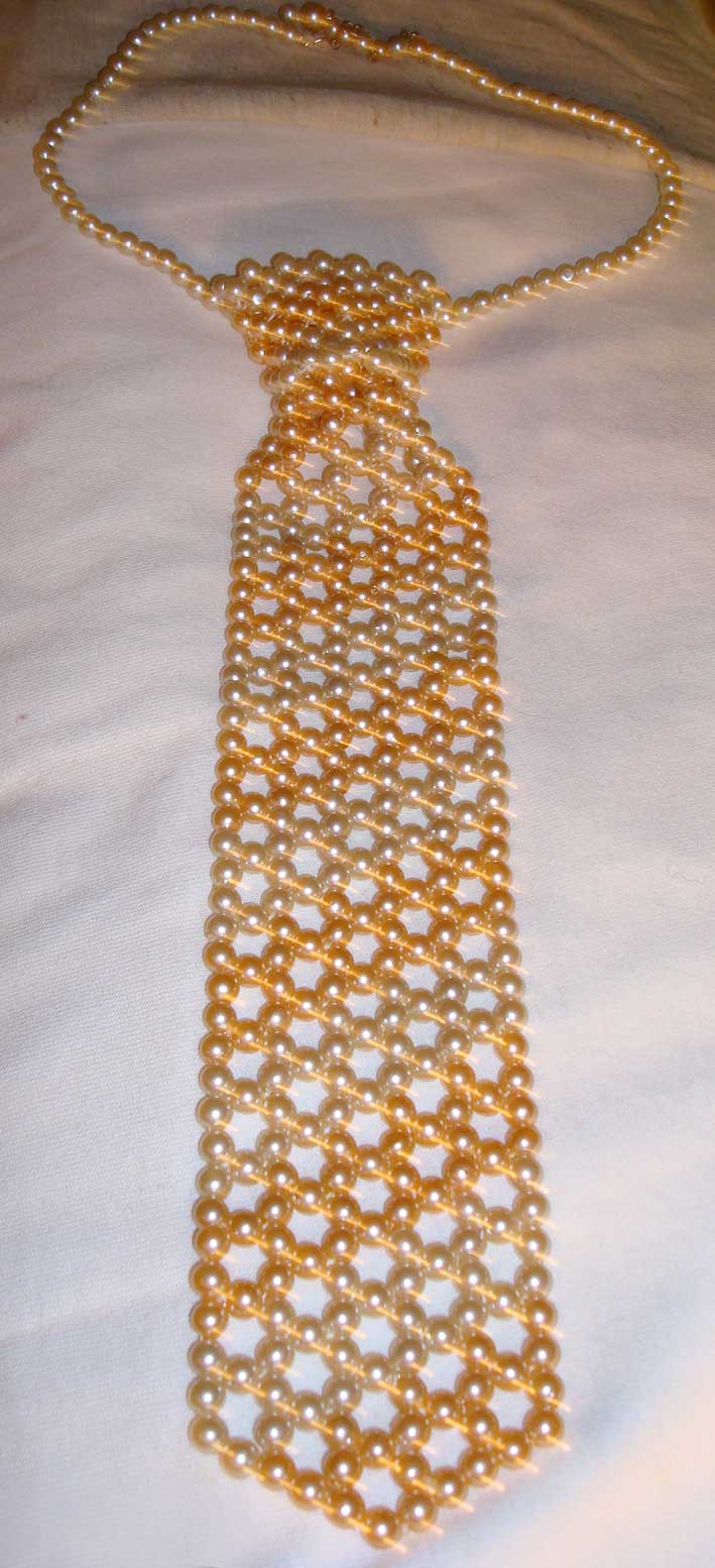 Beaded-tie necklace