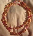 Pink & beige bead necklace