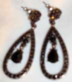 Oval-marcasite earrings